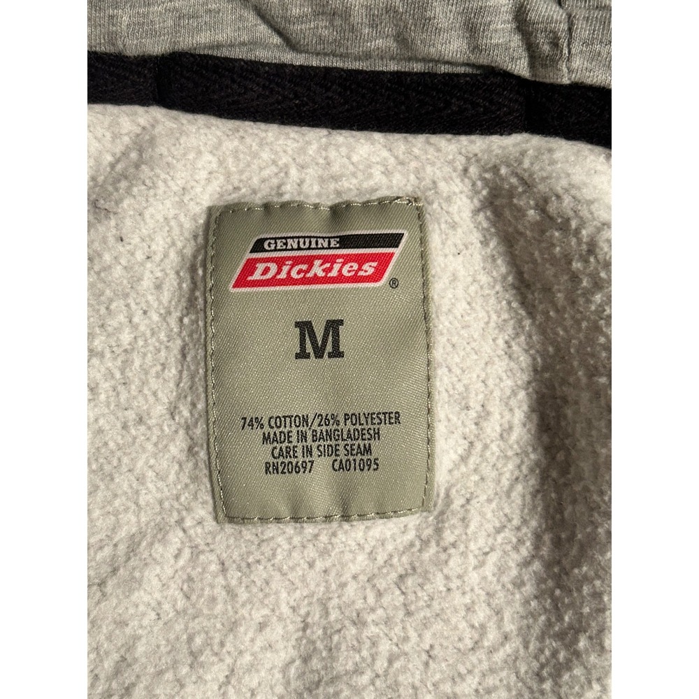 Genuine Dickies Men's Full Zip Hoodie Heather Gray Fleece Sweatshirt Size Medium - Picture 7 of 8
